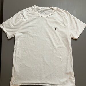 All Saints Women’s basic White cotton T-Shirt, size M